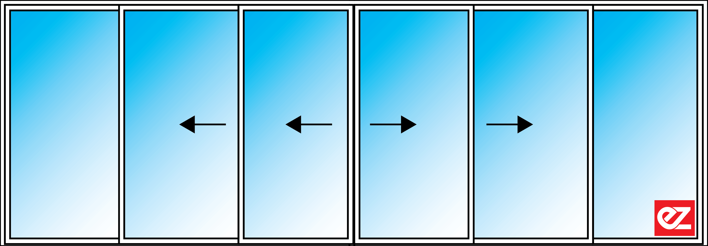 Ez Windows 6 Panel Stacker door